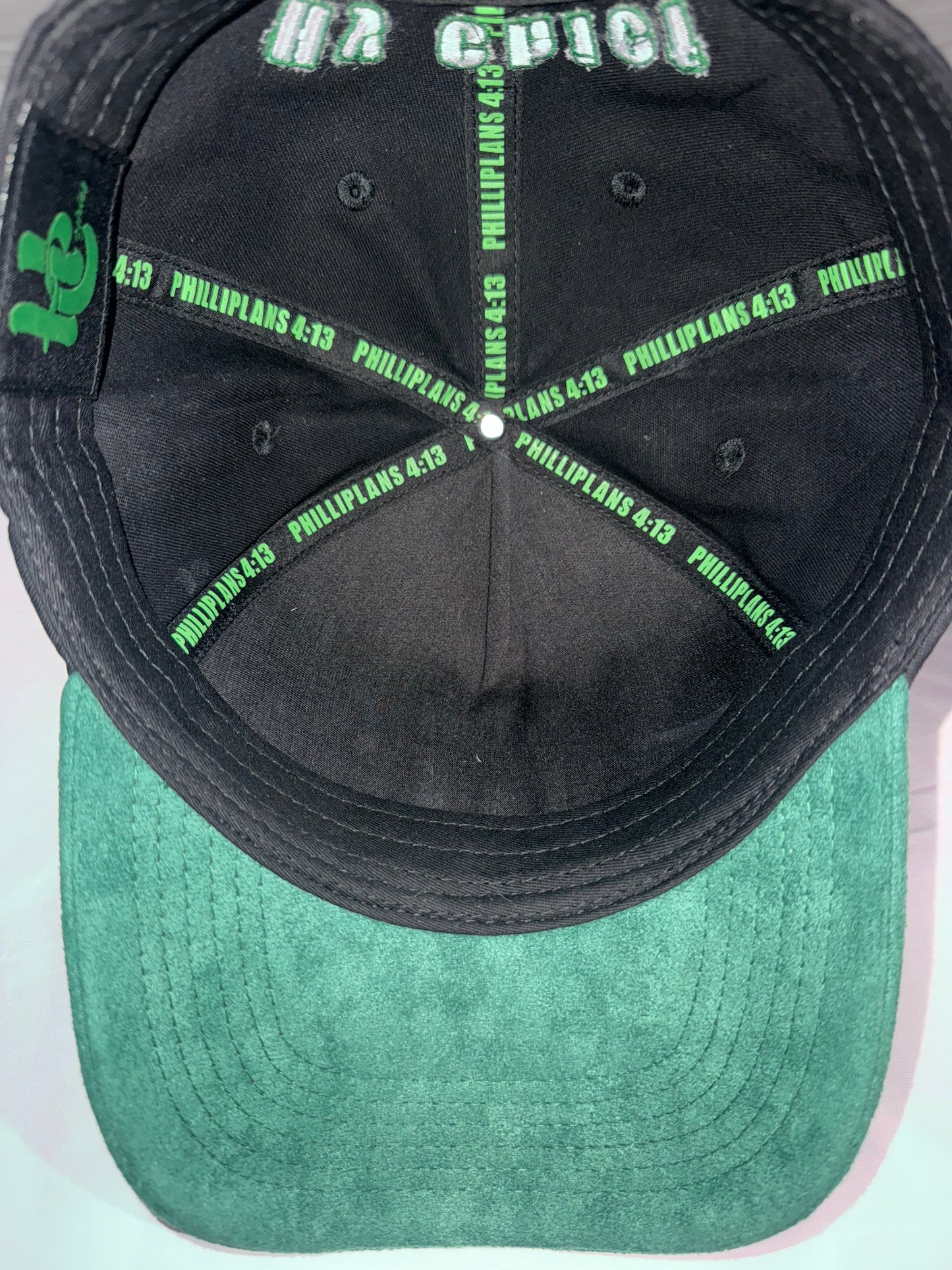 "Hy Chief Exclusive: Green Suede Brim Snapback Hat"