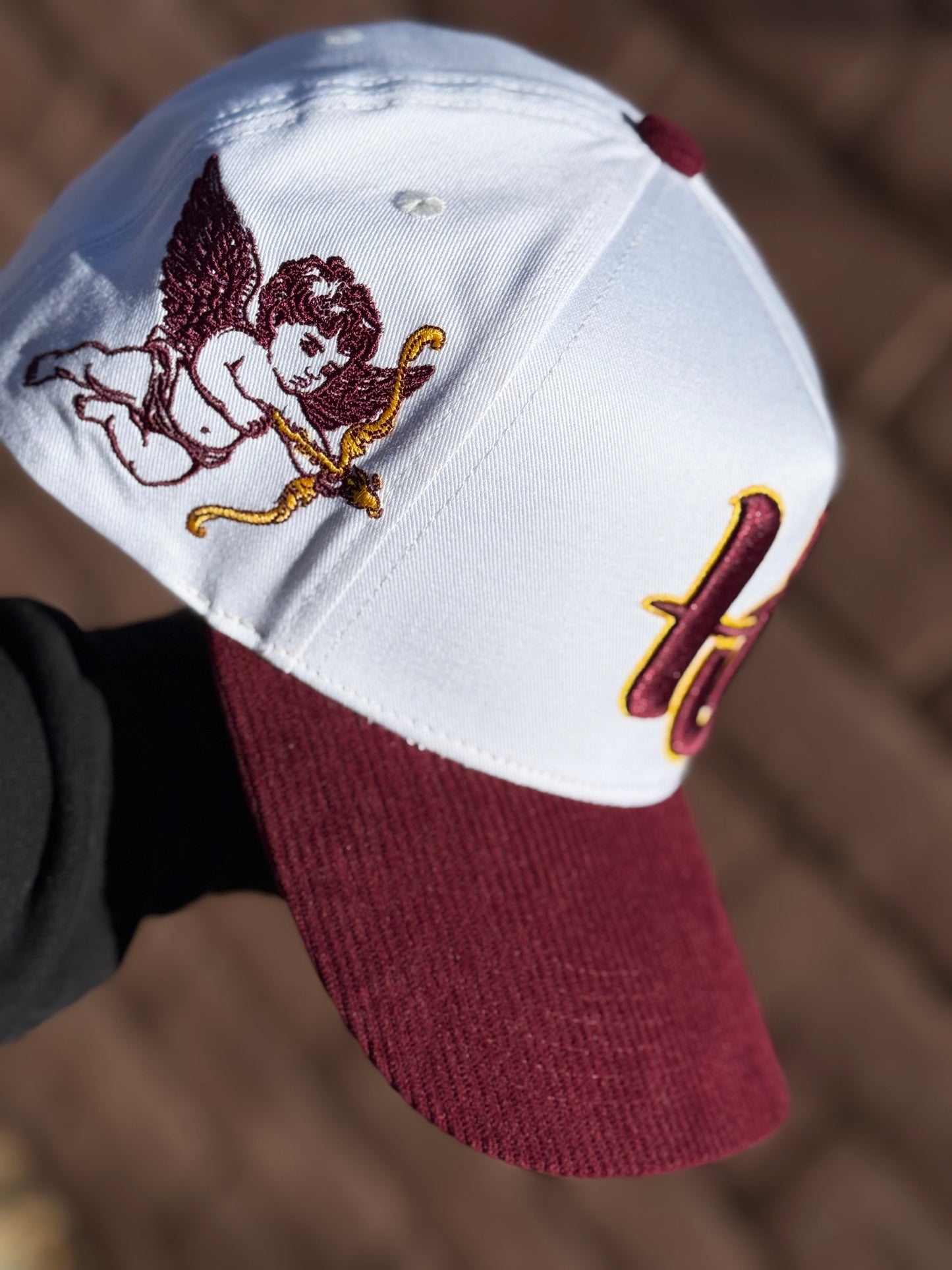 Burgundy Maroon Wine & Yellow Snapback