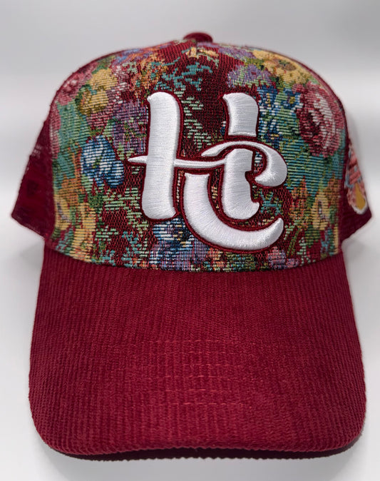 HYCHIEF Burgundy Corduroy Tapestry Trucker Snapback